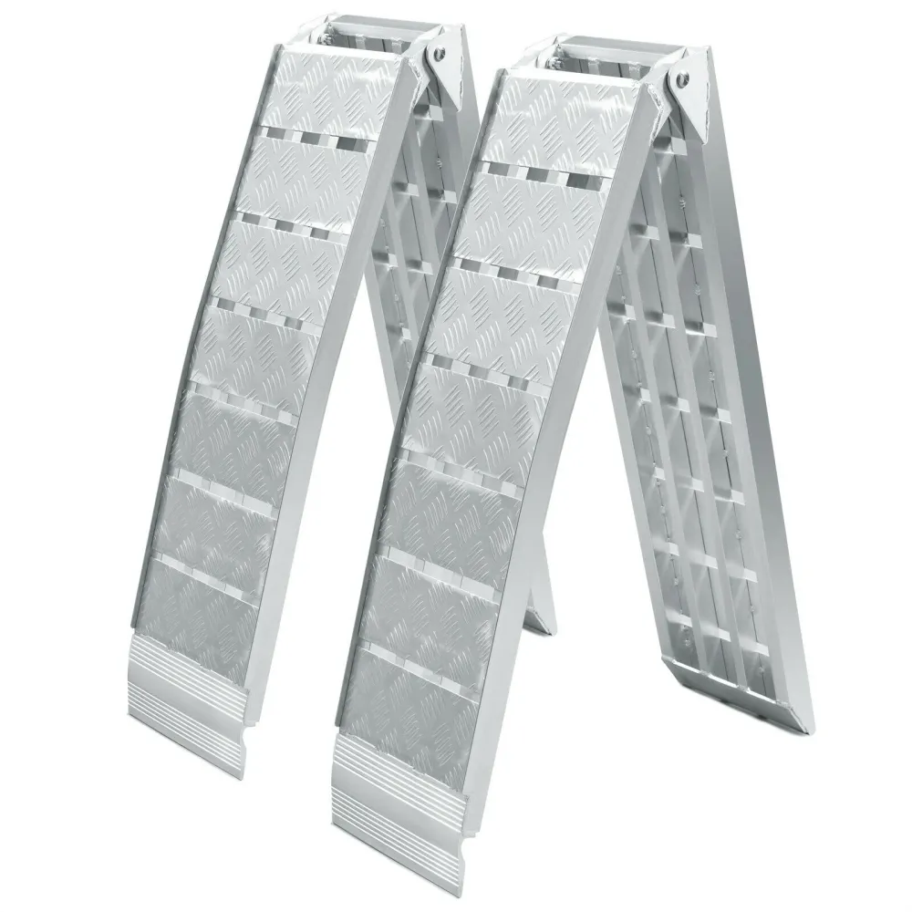Lot de 2 rampes de chargement 228 cm 1360 kg moto atv pliable alu rampe rail d'accès 16_0001225 avec mousses incluses