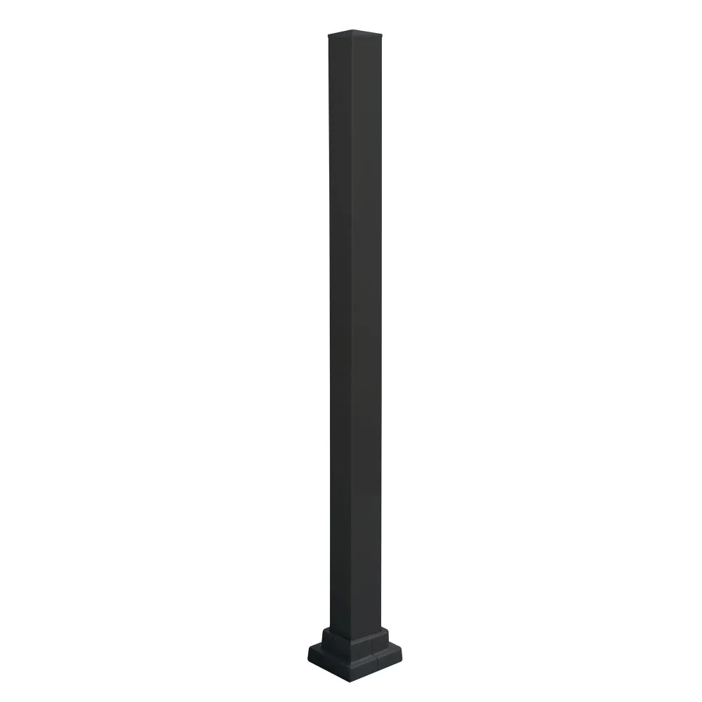 Porte-bagages scooter Poteau de descente en aluminium noir pour rampe de 42'' de hauteur, 46-1/2'' x 2''