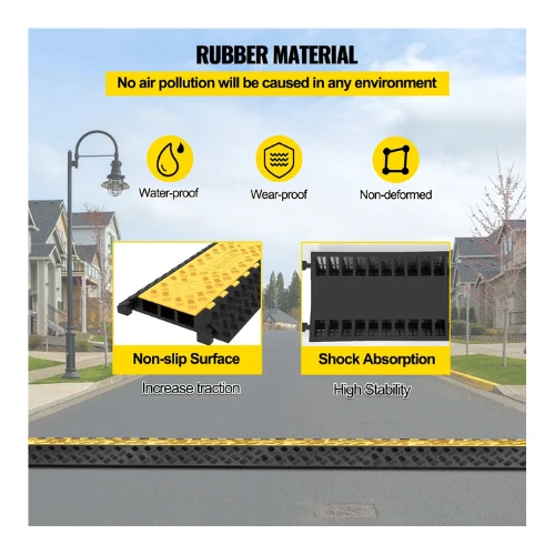 Sangle de fixation 3 Channel Cable Protector Ramp 44000lbs Load Cable Wire Cord Ramp