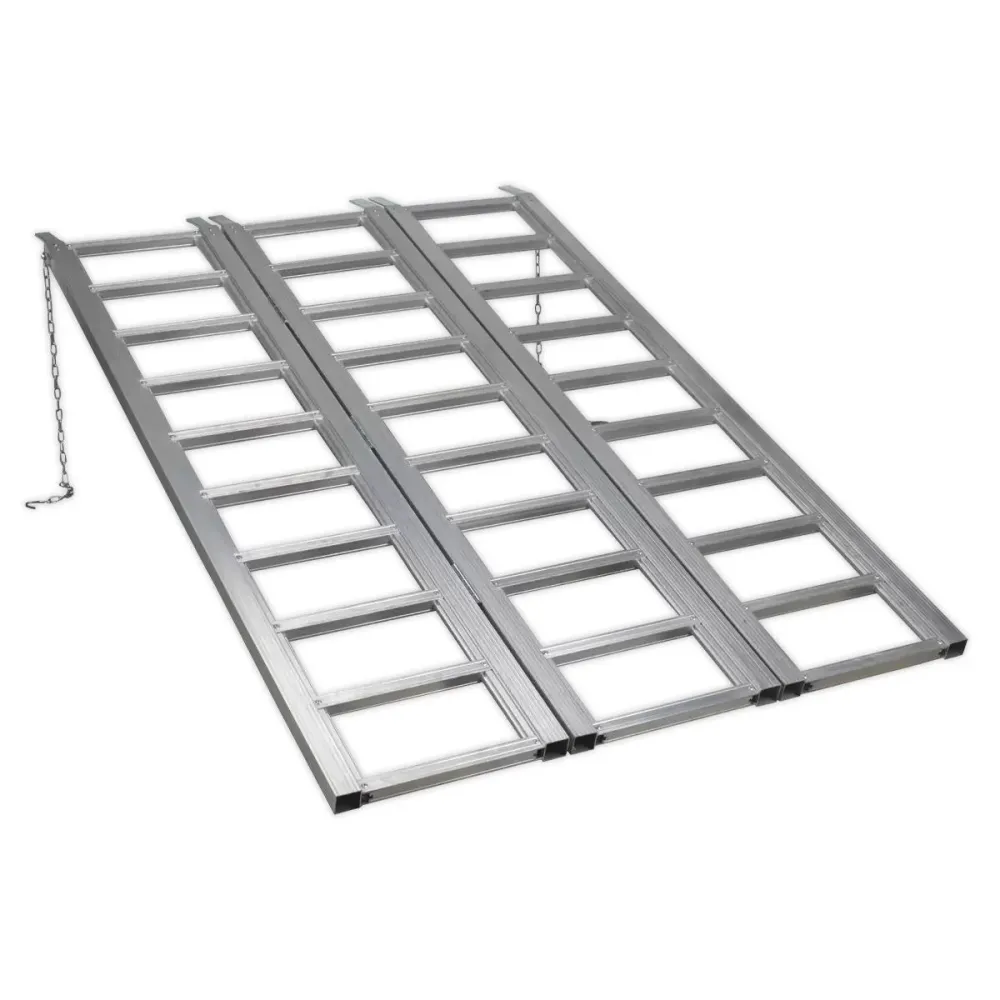 Sealey FLR680T Compact Tractor Ramp Wide Tri-Fold 680kg Capacity