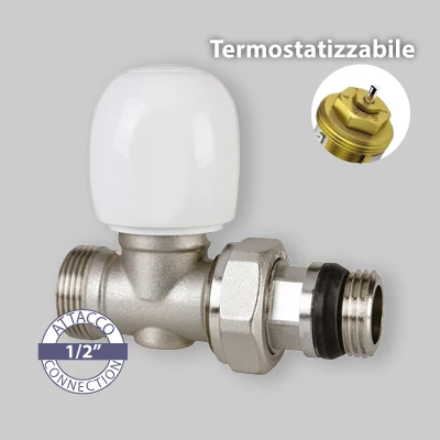 Valvola Diritta Termostatizzabile Attacco Per Tubo Rame, Multistrato E Pe-X "Tulipano" Icma 1/2" X 1/2" pour stockage exté...
