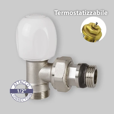 Valvola Squadra Termostatizzabile Attacco Per Tubo Rame, Multistrato E Pe-X "Tulipano" Icma 1/2" X 1/2" avec garantie 1