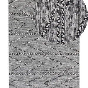 Vloerkleed katoen zwart/wit 140 x 200 cm TERMAL