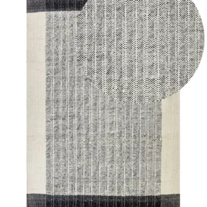 Vloerkleed wol zwart/wit 140 x 200 cm KETENLI