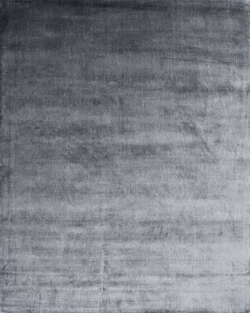 Handwoven Charcoal Solid Soierie Luxury Viscose Rug