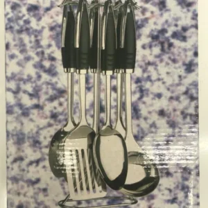 JUEGO COCINA INOX NEGRO 6 PZAS an-repuestos