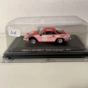 Renault Alpine A110 1600S Team Aseptogyl rose et rouge de 1971