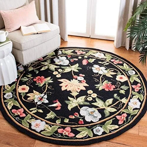 Chaîne de transmission Round Cream & Black Super Soft New Zealand Laine Rug