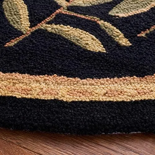 Chaîne de transmission Round Cream & Black Super Soft New Zealand Laine Rug