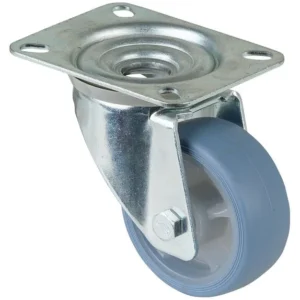 Roulette de transport pivotante BS Rollers roue en caoutchouc thermoplastique pneu bleu évident roulement à rouleaux plaqu...