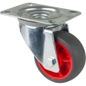 Roulette de transport pivotante BS Rollers roue en caoutchouc thermoplastique pneu gris roulement à rouleaux plaque diamèt...