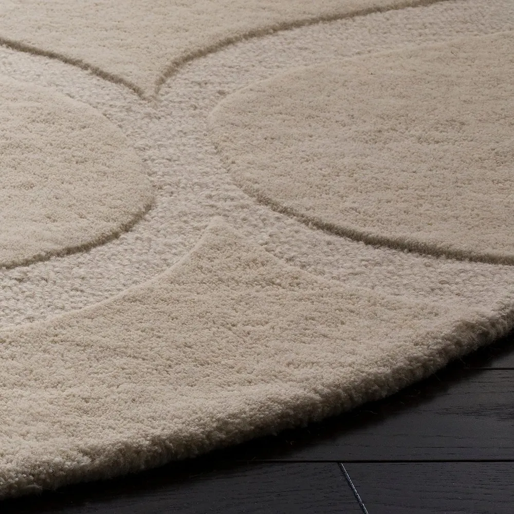 Round Cream Super Soft New Zealand Laine Rug