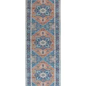 Runner Rug 80 x 240 cm Blue and Orange RITAPURAM