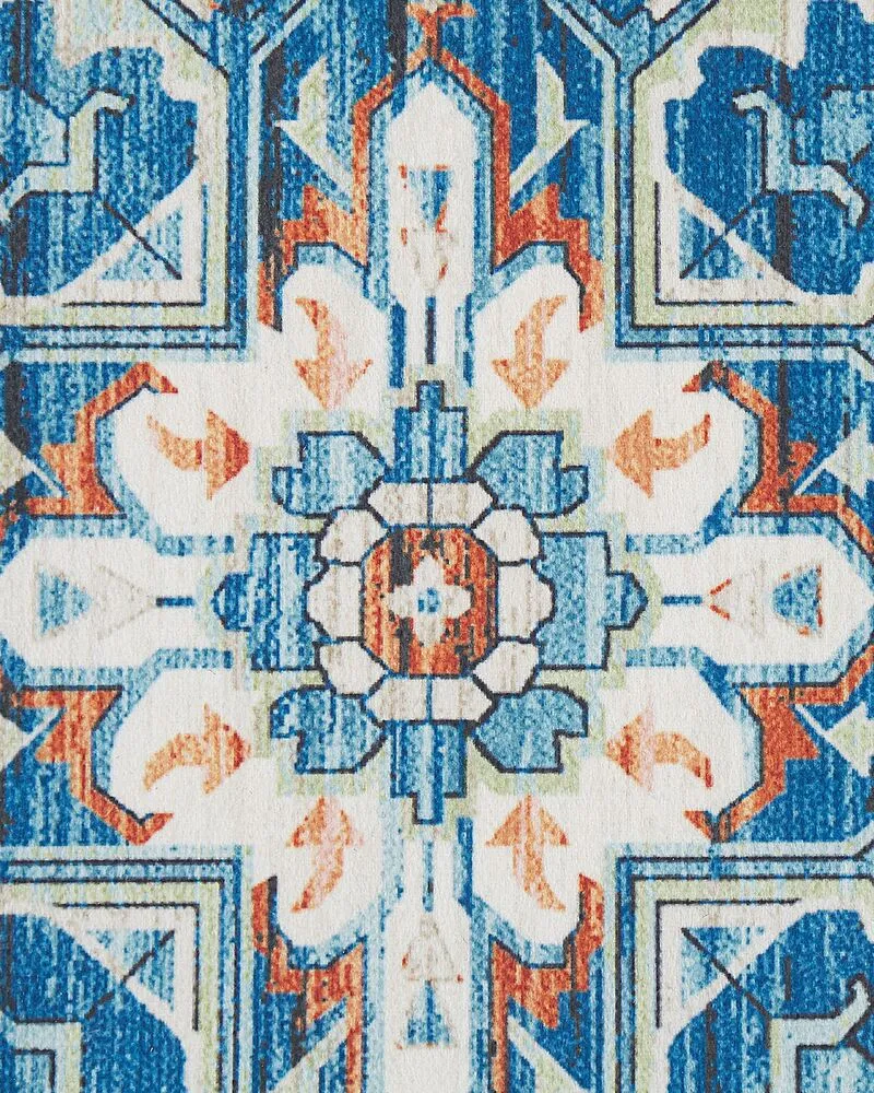 Runner Rug 80 x 240 cm Blue and Orange RITAPURAM
