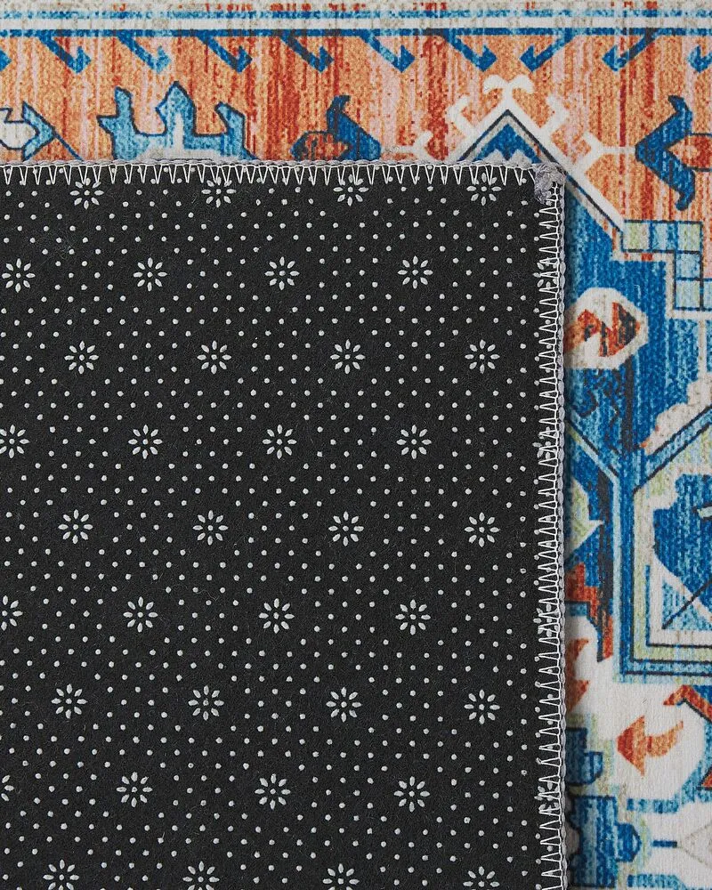 Runner Rug 80 x 240 cm Blue and Orange RITAPURAM