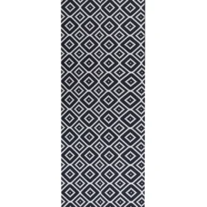 Runner Rug 80 x 240 cm Noir jais and White KARUNGAL