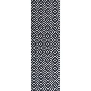 Runner Rug 80 x 300 cm Noir jais and White KARUNGAL