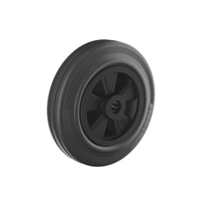 Roue en caoutchouc plein Wicke avec pneus en caoutchouc standard noirs montés sur une jante en plastique GK 125/38 / 2R 13...