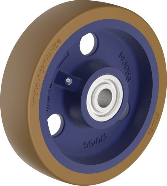 Roue haute résistance Wicke avec bandage polyuréthane Topthane® 92 Shore marron sur jante moulée robuste PG 250 / 50-200 /...