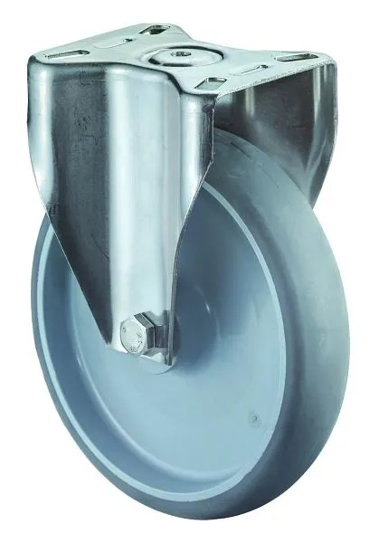 Rouleaux de transport BS rollers inox rouleau fixe largeur 50 mm Ø200 mm jusqu'à 200 kg pneus thermoplastiques gr...