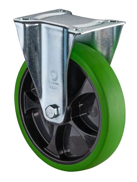 Rouleaux de transport à rouleaux fixes BS roue en caoutchouc thermoplastique pneu vert jante noire roulement à rouleaux pl...