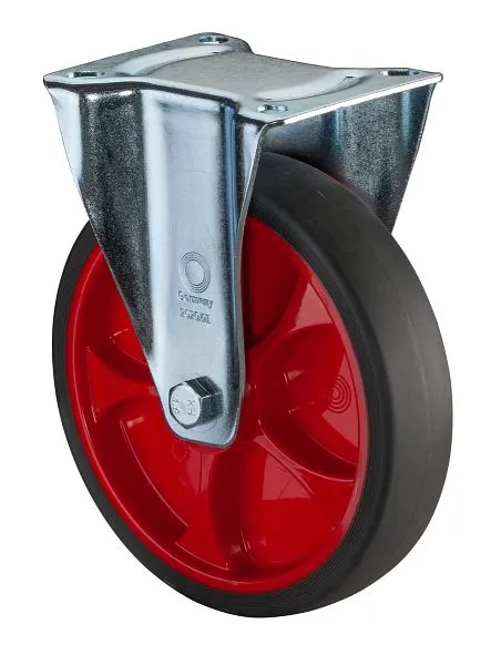 Rouleaux de transport à rouleaux fixes BS roue en caoutchouc thermoplastique pneu gris jante rouge roulement à rouleaux pl...