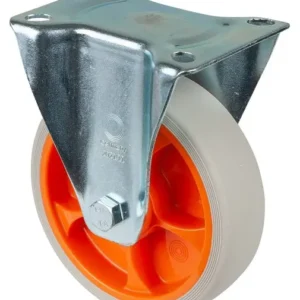 Rouleaux de transport à rouleaux fixes BS roue en caoutchouc thermoplastique jante orange pneus gris évident diamètre : 16...