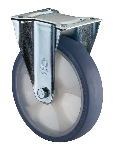 Rouleaux de transport à rouleaux fixes BS roue en caoutchouc thermoplastique pneu bleu évident jante naturelle roulement à...