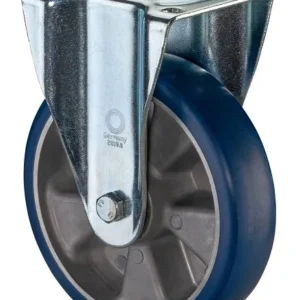 Roulette fixe pour charges lourdes BS Wheels roue en polyuréthane 83 Shore jante en aluminium roulement à billes platine d...
