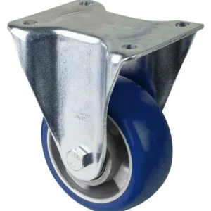 Roulette fixe pour charges lourdes BS Wheels roue en polyuréthane 83 Shore jante en aluminium roulement à billes platine d...