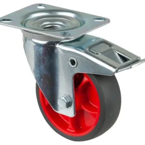 Roulette de transport à roulettes BS roulette pivotante avec frein roue en caoutchouc thermoplastique pneu gris roulement...
