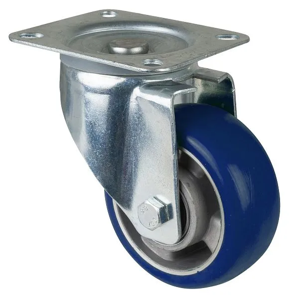 Roulettes BS roulette de transport roulette pivotante roue en polyuréthane 83 Shore jante en aluminium roulement à billes...