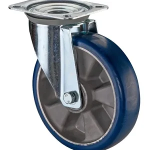 Roulettes BS roulette de transport roulette pivotante roue polyuréthane 83 Shore jante aluminium roulement à billes platin...