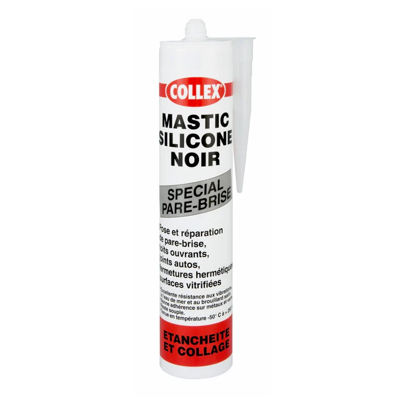 Collex Mastic GEB silicone noir distinctif pare brise, toits ouvrants, joints autos 310ml