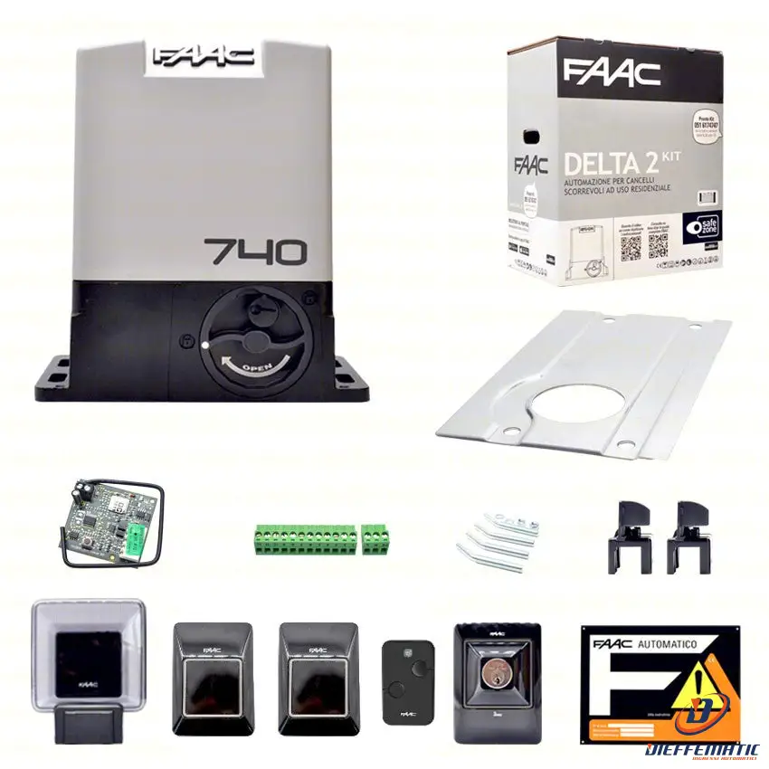 Faac Delta 2 740 Kit Per Cancello Scorrevole Apri Automazione Apricancello 230V - Compatible Directe