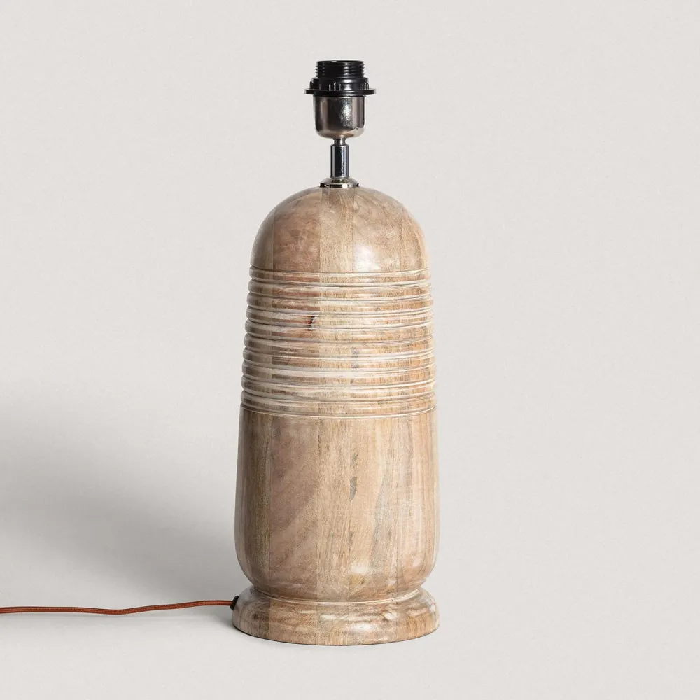 Certifié CE Support de lampe à poser en bois signé Warsha ILUZZIA
