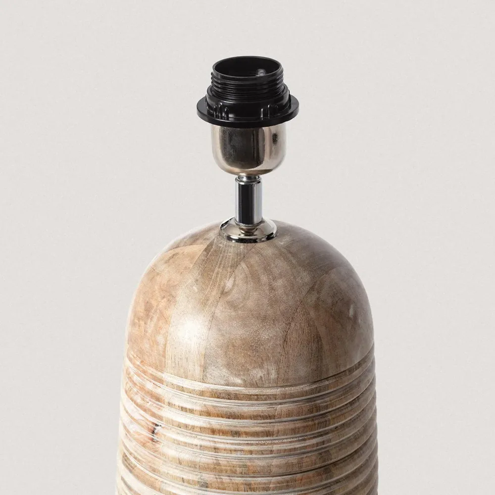 Certifié CE Support de lampe à poser en bois signé Warsha ILUZZIA