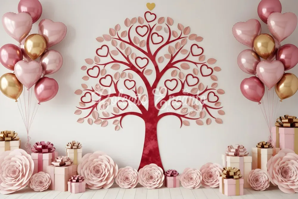 Racing Fond pour la Saint-Valentin Arbre en cœurs Présentoir de cadeaux Fond pour la Saint-Valentin par Magali