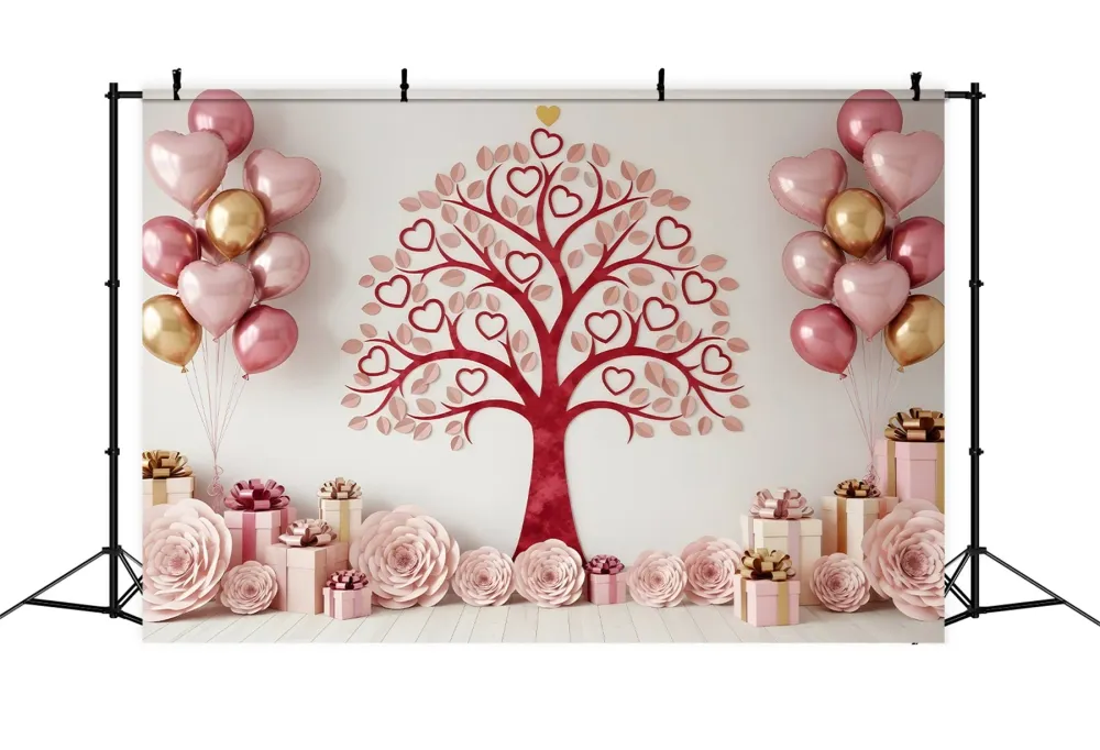 Racing Fond pour la Saint-Valentin Arbre en cœurs Présentoir de cadeaux Fond pour la Saint-Valentin par Magali