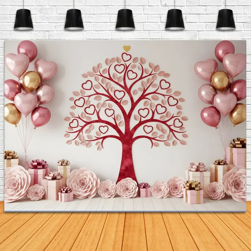 Racing Fond pour la Saint-Valentin Arbre en cœurs Présentoir de cadeaux Fond pour la Saint-Valentin par Magali