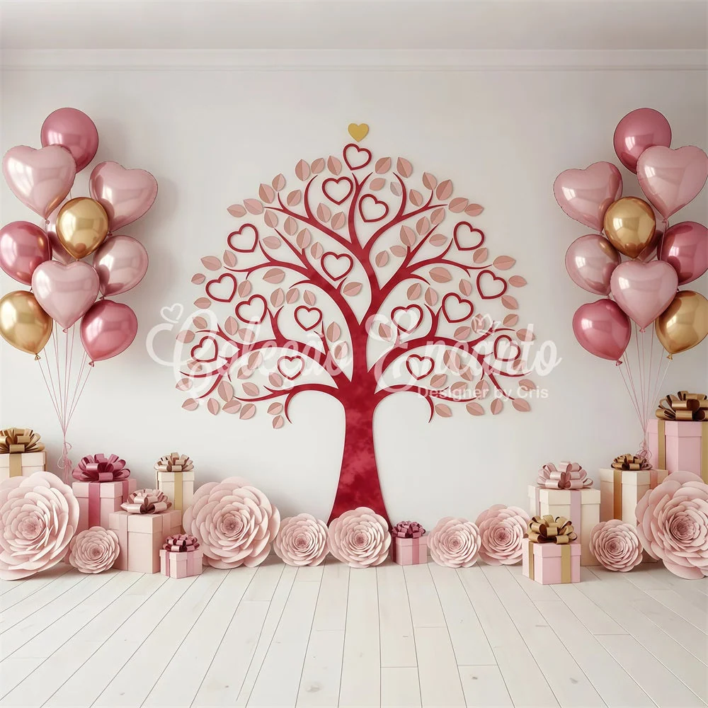 Racing Fond pour la Saint-Valentin Arbre en cœurs Présentoir de cadeaux Fond pour la Saint-Valentin par Magali