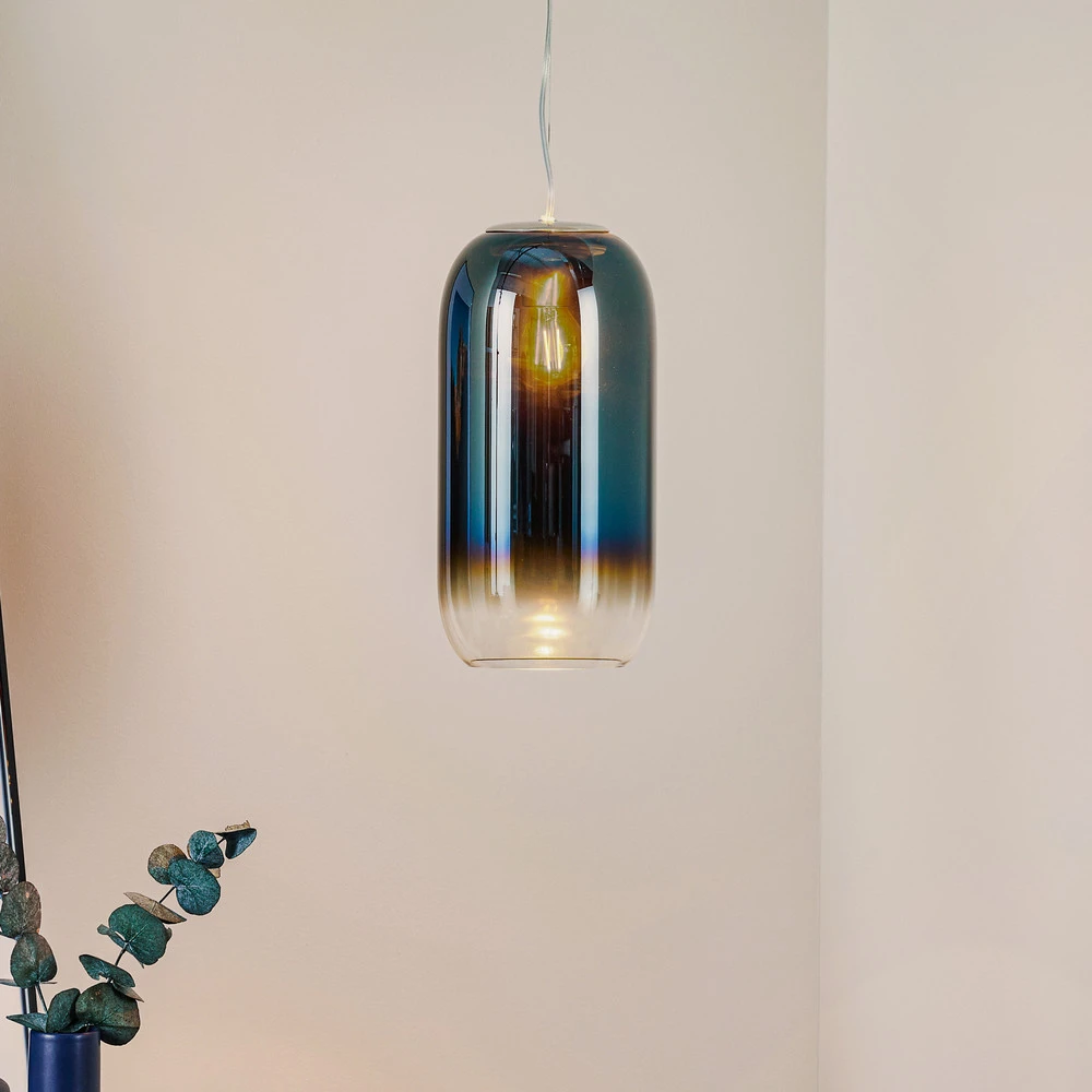 Artemide Gople Portatif suspension bleue/argentée pour amélioration performances