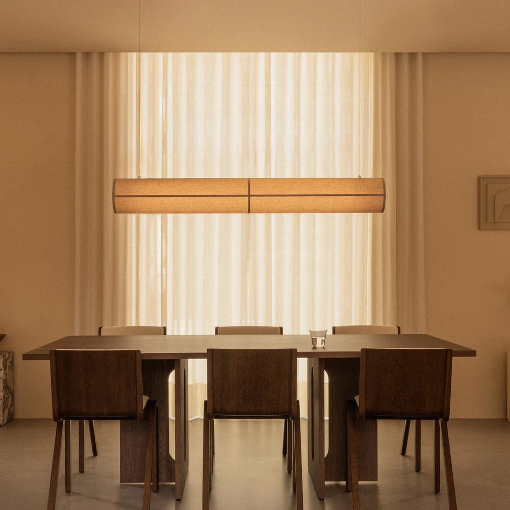 Audo suspension Hashira Linear, naturel, longueur 140 cm - Montage Direct