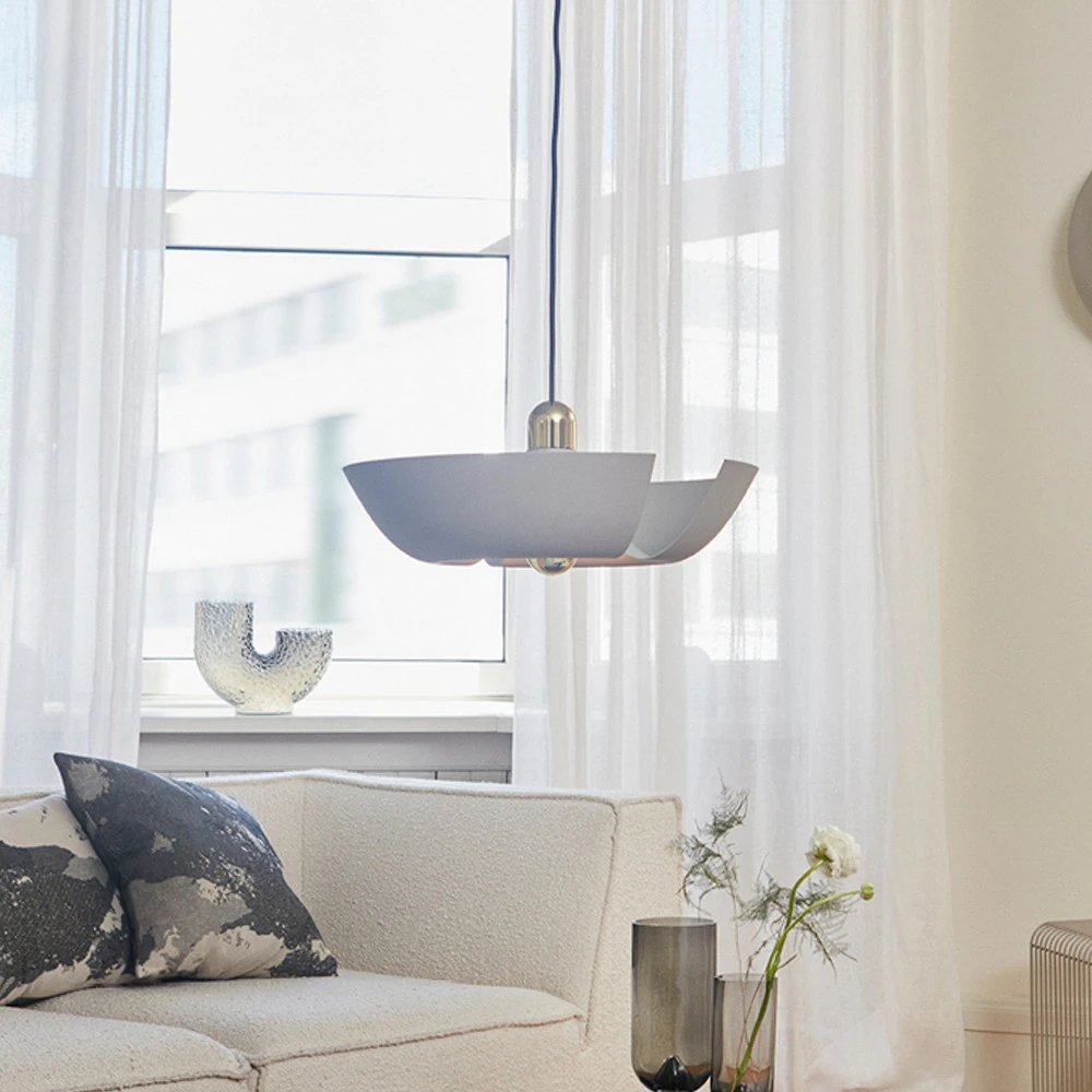 AYTM suspension Cycnus, taupe, Ø 45 cm, aluminium, E27 en acier inoxydable