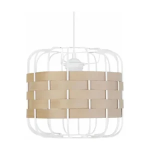 Chaîne de transmission TRESSÉ.BAGO - Suspension cylindrique métal blanc et naturel