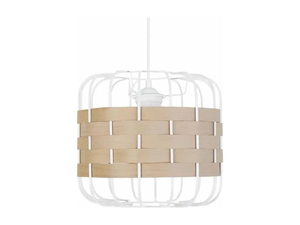 Chaîne de transmission TRESSÉ.BAGO - Suspension cylindrique métal blanc et naturel