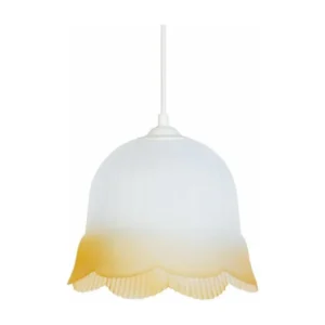 Échappement complet Suspension cloche verre satiné ambre 80 cm..