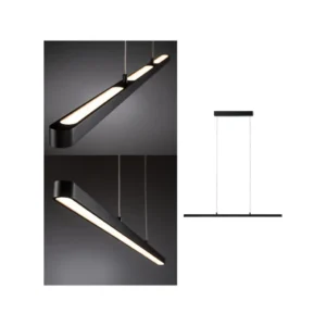 Disque de frein perforé Paulmann Lento Suspension LED noire dimmable Up-&Downlight