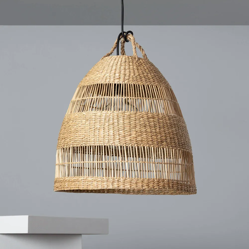 Disque de frein perforé Suspension extérieure Sami ILUZZIA avec fibres naturelles et éclairage LED.