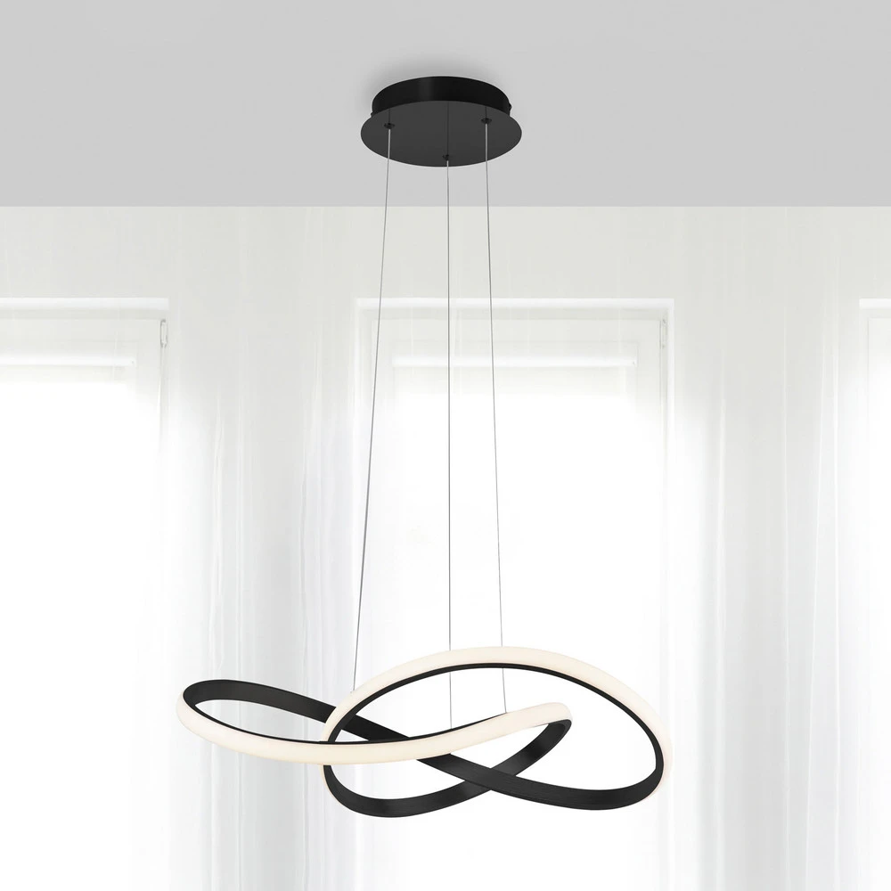 Disque de frein perforé Suspension LED Maria, 3-step-dim, noire